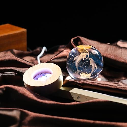 3D Dolphin Gifts for Women - Crystals Ball 60mm Dolphin Figurines Decor Glass Animals Figurine - Birthday Keepsake Paperweight - Image 4