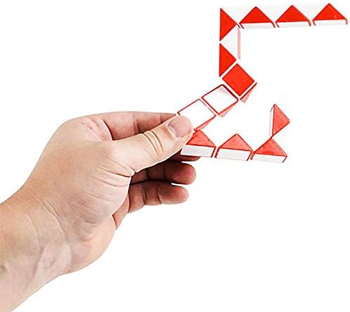 The Dreidel Company 3-Pack Snake Cube Three Assorted Colors Twist Puzzle Magic Snake Sensory Fidget Toys Collection Brain Teaser Party Favors Game for Kids Adults Teens, 3.25" x 2.25" (3-Pack) - Image 5