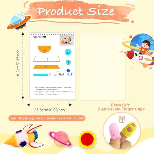 Dayker 3D Space Printing Drawing Book, 40 Patterns Reusable Paper Template - Image 2