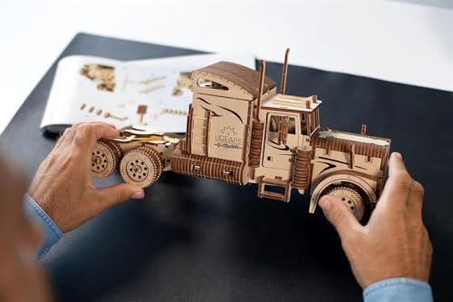 UGEARS Heavy Boy Truck VM-03, Model Kit, 3D Puzzle, Semi Truck Hobby Kits for Adult Model Kit Tractors, Brain Teaser, Hobby Set Home Decoration - Image 2