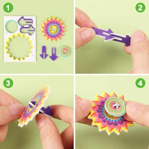 LOMIMOS 3D Cartoon Puzzle for Kids, 30 Pieces 3D Jigsaw Gyroscope Montessori Toys Creative Learning Model Paper Puzzle Game for Xmas Art DIY Craft Gift Decor Classroom Prize Party Favor - Image 7