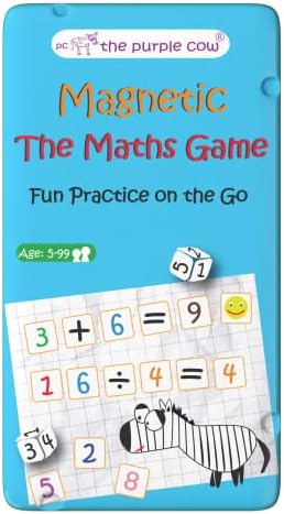 The Purple Cow- The Maths Game - Magnetic Travel Game. Great for Travel and On-The-Go. A Unique Arithmetic Practice Game for Boys and Girls. Educational and Learning Activity, The Math Game (795) by purple-cow