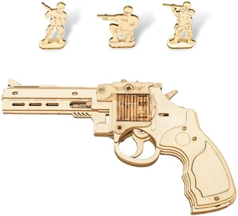3D Wooden Puzzles for Adults,Wooden Toy for Kids and Adults,Model Building Kit,Educational Brain Teaser,Best Educational Christmas Birthday Day Gift for Friends (Wooden Revolver) by Unknown