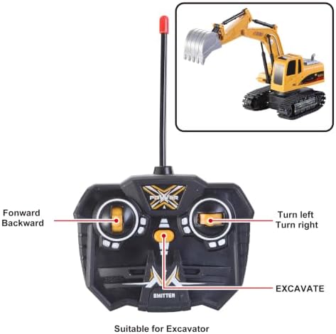 JOYIN 2 PCS Remote Control Construction Vehicle Toy Set, Friction-Powered RC Excavator & RC Dump Truck with Lights and Sounds for Imaginative Play, Birthday Gifts for Boys Girls - Image 6