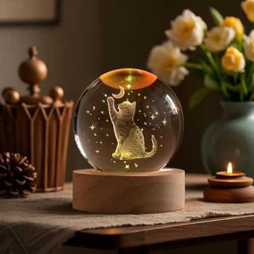 3D Cat Crystal Ball for Women Cat Lovers Gifts Decor - Image 3
