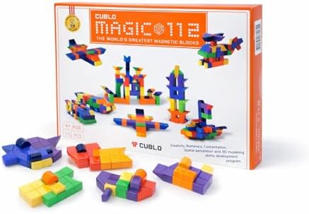 MAGIC112 Magnetic Blocks, 112PCS STEM Building Toy for Kids 4+ by CUBLOMagicCube