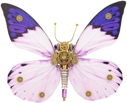 3D Metal Puzzle Steampunk Butterfly Model, DI YAssembly Mechanical Metal Hebomoia Glaucippe Model Kits Gifts for Teens and Adults (150PCS+) - Image 2