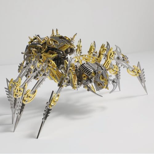 3D Metal Assembly Model Set Mechanical Spider Model Kit for Adults, 800pcs Brain Teaser STEM Kit for Kids, DIY Hobbies for Men Women - Creative DIY Gift for Adults & Teens (Golden) - Image 6