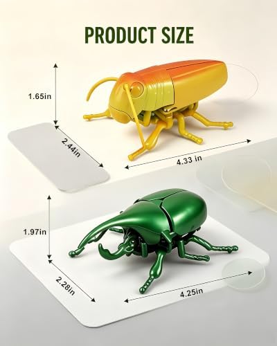 2-Pack Wind-Up Beetle Toy, Movable Head & Tail Insect (Beetle+Locust) - Image 4