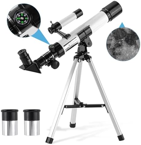 Telescope for Kids & Beginners 40mm Aperture 400mm AZ Mount by BESIMLI