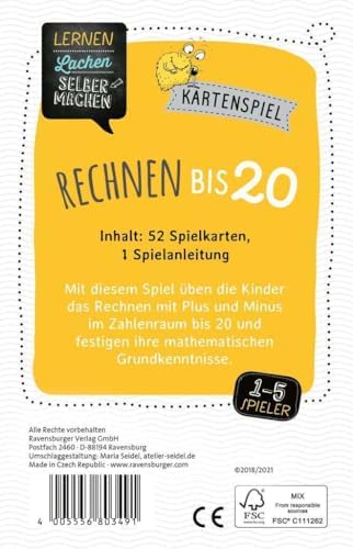 Ravensburger 80349 Learn to Make Your Own Lache: Calculate to 20, Children's Game for 1-5 Players, Educational Game from 6 Years, Mathematics - Image 2