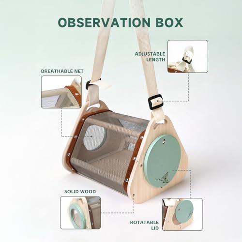 Kids Nature Explorer Kit, Bug Catcher Set with Insect Habitat, Butterfly Net, Magnifier, Tweezers, Compass and Insect Cards,Wooden Bug Catcher Kit for Ages 3-12, Science STEM Learning Gift - Image 6