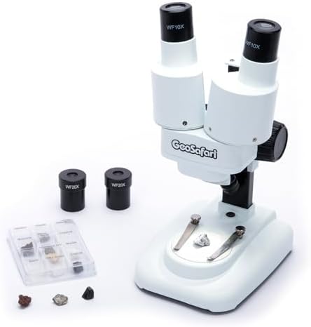 Educational Insights GeoSafari Stereoscope - Beginner Stereo Microscope for Kids 8-12, Electronic Stereoscope Viewer with Specimens, Kids Microscope Kit for Scientific Discovery, Student Microscopes by EducationalInsights