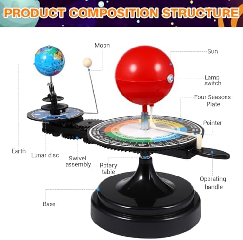 Solar System Planetarium Model Moon Earth Sun Orbital Model Scientific Educational Astronomy Teaching Tool for Toddlers Kids Children - Image 5