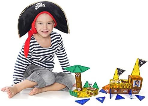 Tytan Tiles Pirate Ship & Island 60-Piece Magnetic Tiles Building Set, Fun Kids’ STEM Toy, Creative Play, Shape & Pattern Recognition, Fine Motor Skills, Includes Storage Bag, Ages 3 and Up - Image 6