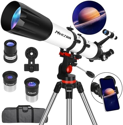 MEEZAA Telescope for Adults High Powered, 90mm Aperture 800mm Refractor by MEEZAA