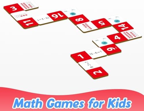 Kasfalci Subtraction Dominoes Set,Math Manipulatives Games for Kids,Counting Toys,Learning Games,Preschool Learning Activities,Homeschool Supplies,Kindergarten Classroom Must Haves,1st 2nd 3rd Grade - Image 3