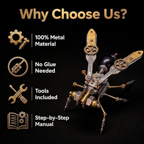 3D Metal Puzzles for Adults Teens-150+Pcs-Mechanical Wasp Bee Insect Models-3 Hours to Build-Ideal for Birthday Gifts and Decorations(Mechanical Wasp) - Image 2