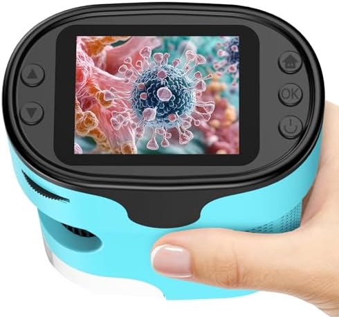 Kids Digital Handheld Microscope with Screen: Science Toy Gifts, Ages 4-12 by KEXWAXX