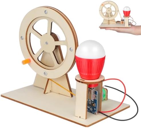 Totority Manual Hand Crank Generator DIY Assembly Science Kit for Educational Stem with Light Bulb Enhances Practical Skills and Concentration for Boys Random Color by Happyforkidstogrowup