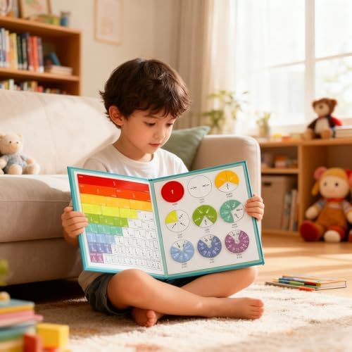 Magnetic Fraction Playbook, 103 PCS Magnetic Fraction Tiles Fraction Magnets for Elementary School Math Learning Toys for Kids Fraction manipulatives Magnetic Fraction Demonstration Book - Image 7