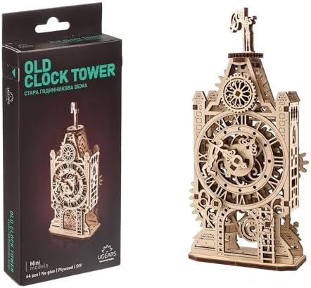 UGEARS Old Clock Tower, 3D Puzzle, 7.87-inch Height, Wooden Model Kits for Adults Clock Kit for Do It Yourself Wood Building Kit for Adult Mechanical Puzzle - Image 6