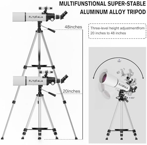 (30X-750X) Telescope for Adults high Powered,80mm Aperture 600mm Focal Length Astronomy Telescope for Kids and Beginners,Astronomical Refractor telescopes for Kids Over 8 Year Old 8-12 - Image 5