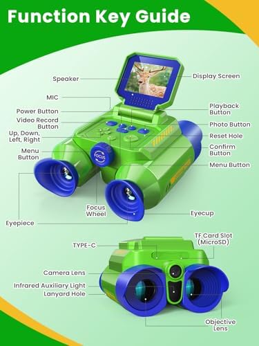 Acoath Binoculars for Kids with Night Vision Camera, Kids Telescope, 10X Optical Zoom, Magic Adventures Telescope Toys Gifts for Age 3, 4, 5, 6, 7, 8, 9, 10+ Years Old Boys Girls - Image 2
