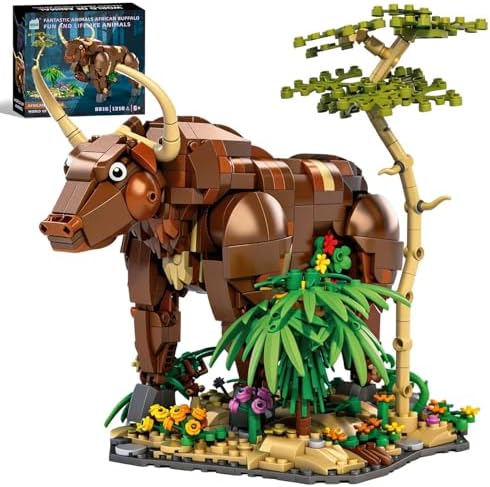 Bull Animal 3D Building Blocks Cow Creator Set, 1210 Pieces, Age 8-12 by MENTOJOYTOYBUILDINGBLOCKS