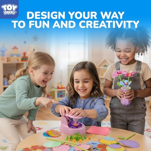 TOY Life DIY Flower Bouquet Craft Kit, Reusable Fabric, Ages 3-12 - Image 2