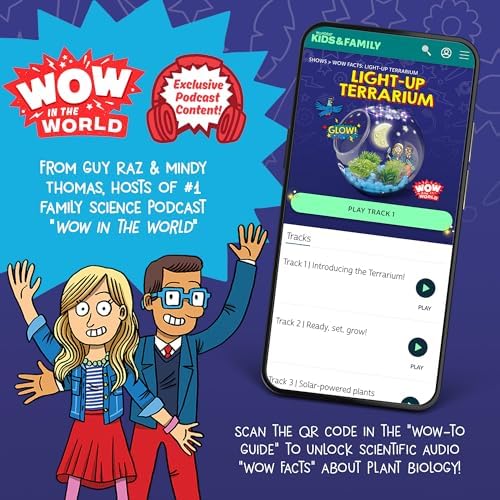 Wow in The World Light-UP Terrarium | Grow Plants, Decorate Your Terrarium, Glow-in-The-Dark, UV Lights, Companion Audio Content, Bonus Reusable Science Tool, STEM Toy for Kids 6+ by Thames & Kosmos - Image 6