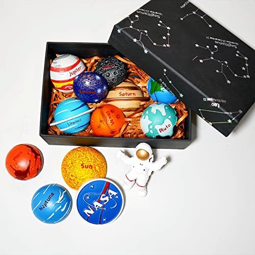 13PCS Space Magnet Set - 3D Solar System Planet Toys with Sun, 8 Planets, Moon, Pluto, Astronaut - Strong Magnets for Fridge, Lockers & Room Decor - Gift Box Included - Image 5