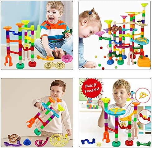 DSHMIXIA Marble Run for Kids Ages 3-4 5-8 150pcs Sturdy Building Toys Kids Games Marbles Run Track Amazing Fun Boys Girls Gifts (Standard) - Image 6