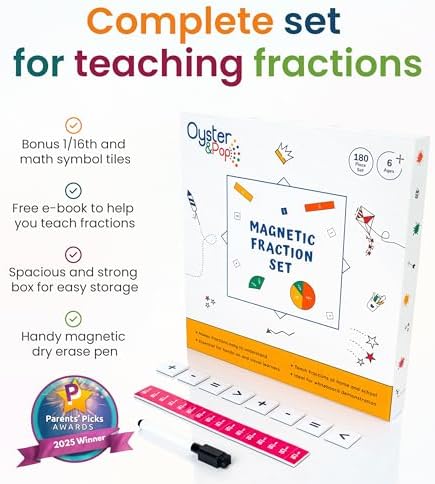Oyster&Pop Magnetic Fraction Tiles & Circles - Large Manipulatives Set - Image 7