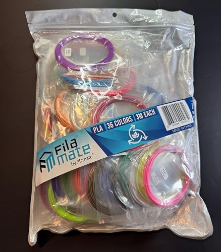 3D Pen Filament with Silicon Design Mat and Compatible Stencils Book with 11 Templates - 1.75mm PLA Plastic Refills - 360 Feet of Assorted Filament for 3D Drawing and Doodling - Image 2