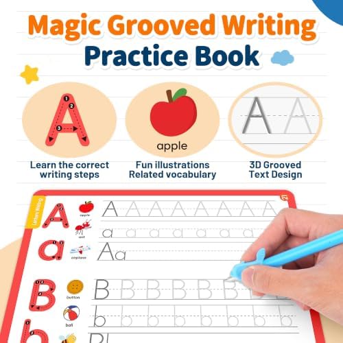 YPLUS Magic Grooved Writing Practice Books for Kids Ages 3-8 - Image 4