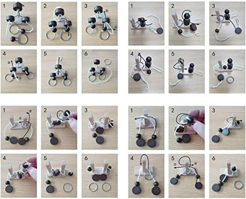 Brain Teaser Puzzle Wooden Threading Rope Loop Puzzle Luban Lock Brain Teaser Game Adult Kids Toy Puzzles for Adults (16) - Image 4