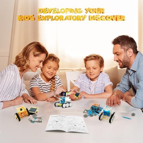 Wesfuner 30-in-1 STEM Solar Robot Kit Toys, 243 Pieces Educational Building Science Experiment Kit for Kids Aged 8-12, Birthday Gifts Kids Aged 8 9 10 11 12 13 Years Old(White) - Image 6