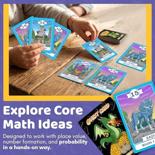 Matica Quest: The Fantasy Math Card Game for Kids Ages 7+, Educational Strategy Game on Place Value & Probability, Fun Family or Classroom Play, 2–6 Players - Image 3