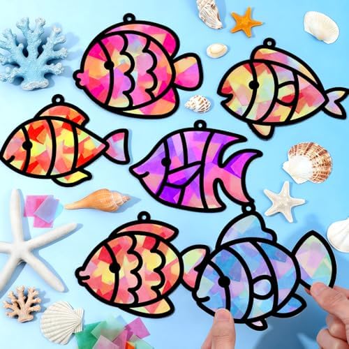 Qyeahkj 36Set Under The Sea Fish Suncatchers Crafts Kit for Kids - Image 3