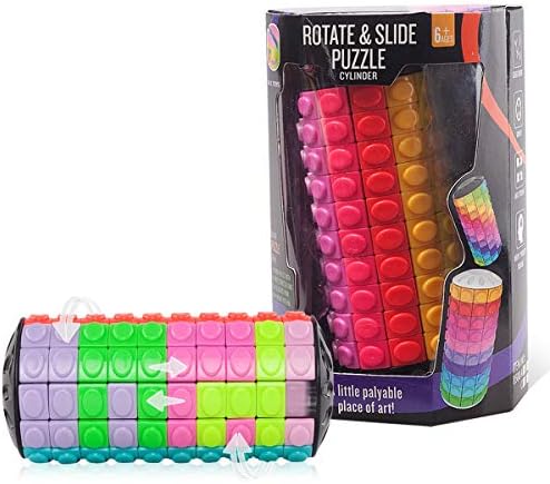 R.Y.TOYS Rotate and Slide Puzzle-Design Patent,Fidget Toys(Restore Order/Create Patterns) 12 Colors,10 Layers-Open Cover for Quick Play,Brain Teaser,Sensory Toys,Birthday Gifts,Easter Basket Stuffers by RYTOYS