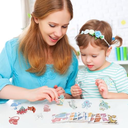 LOMIMOS Educational 3D Cartoon Puzzle for Kids,25Pcs 3D Cartoon Jigsaw Creative Learning Model for DIY Crafts Birthday Party Favor Gifts (Marine Organism) - Image 6