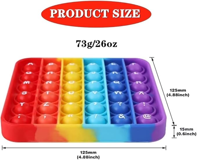 Alphabet Popper Fidggety Toy, Stress Relief Sensory Popping Game, Preschool Montessori Uppercase Lowercase Matching Game, ABC Letter Learning Educational Block (1 pcs Uppercase+Lowercase)