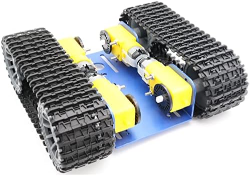 Robot Tracked RC Tank Chassis Kit with 4pcs DC TT Motors for Arduino UNO R3/ Raspberry Pie/STEAM Education, TT04 Metal Crawler Smart Tank Car Chassis Platform for Adults (Blue) - Image 6
