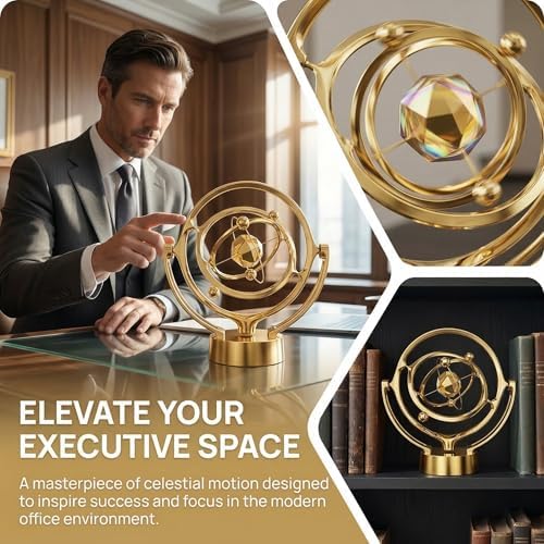 Motion Decorations,Magnet Perpetual Motion Machine Ornament,Kinetic Desk Sculpture Metal (Silver) - Image 4