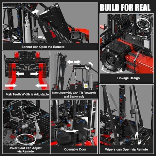 Mould King Technique Forklift Truck Toy 1:6 Scale, 17045 Building Blocks Kit, MOC Remote Control Heavy-Duty Shelf Lifted Truck Model Toy, Gifts Toys for Age 14+/Adults (4579 Pieces) - Image 5