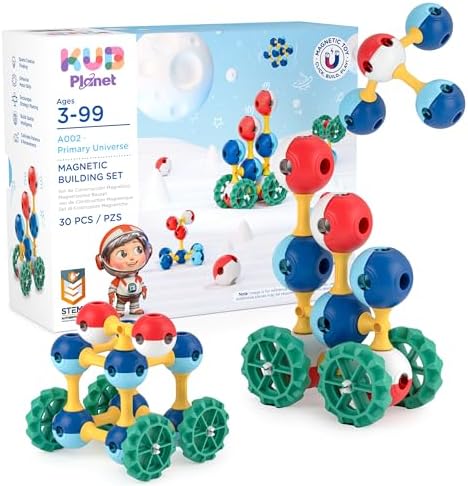 Magnetic Building Set for Kids, STEM Educational Toys for 3+ Year Old Boys and Girls, Space Planet Blocks by KUBPlanet