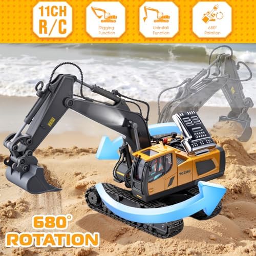 Remote Control Excavator Toys, 11 Channel 1:20 RC Construction Truck - Image 2