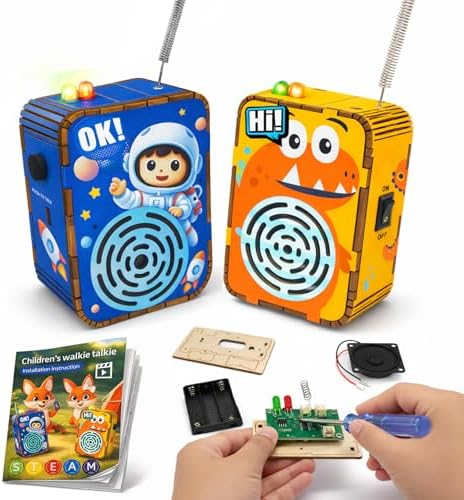STEM Science Kits, DIY Walkie Talkie Building Toys for Kids by ROHSCE