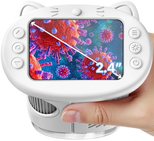 1000X Handheld Digital Microscope for Kids, 2.4" IPS Screen STEM Toys by Vorth